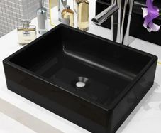 Basin Ceramic Rectangular Black 41x30x12 cm
