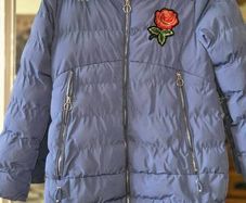 B&Q Girls Purple Puffer Coat - Age 15/16 - Excellent Condition, AV