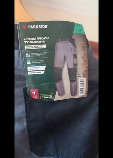 mens lined work trousers parkside new