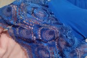 Sexy  shiny stretchy royal blue stockings