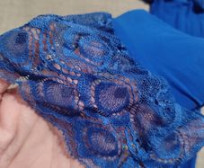 Sexy  shiny stretchy royal blue stockings