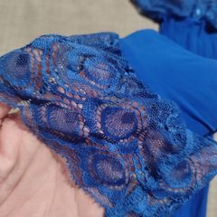 Sexy  shiny stretchy royal blue stockings