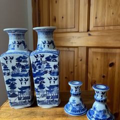 Willow Candle Holders And Tall Vases