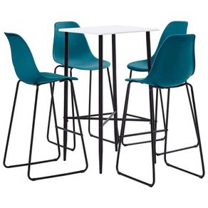 5 Piece Bar Set Plastic Turquoise
