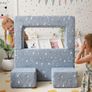 Kids Sofa Bed, Modular Toddler Chair Couch, Glow in The Dark Baby Mini Couch Lounger Fold Out, Kids Bedroom Furniture for Playroom, Grey Dinosaur Image 2