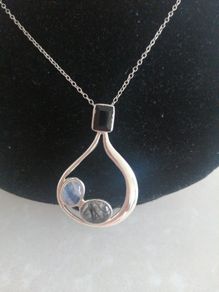 Sterling silver pendant with real gemstones