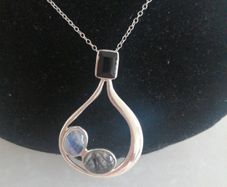 Sterling silver pendant with real gemstones