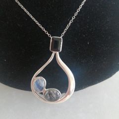Sterling silver pendant with real gemstones