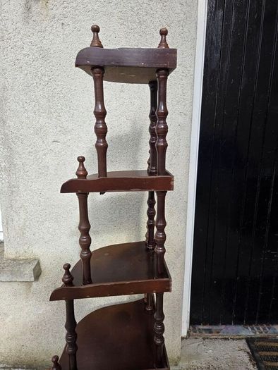 Vintage 5 Tier Wooden Corner Shelf
