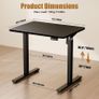 Electric Height Adjustable Standing Desk 80x60cm (31.5x23.6) Sit Stand with Splicing Top for Home Office (Black Frame + Black Desktop) Image 3