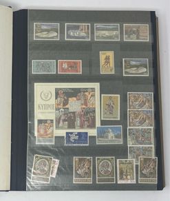 Collection: Cyprus, Greece, Italy and San Marino Stamps both mint an commemorative stamps on 41 pages