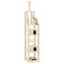 Cat Tree with Sisal Scratching Posts Cream 216 cm Image 2