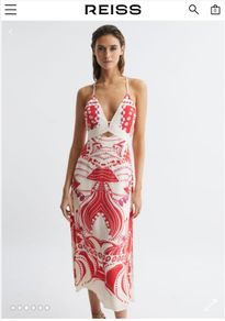 Reiss Abstract Print Maxi Viscose Dress