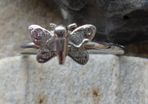 Sterling silver Butterfly Stacking Ring, Preloved,Size R