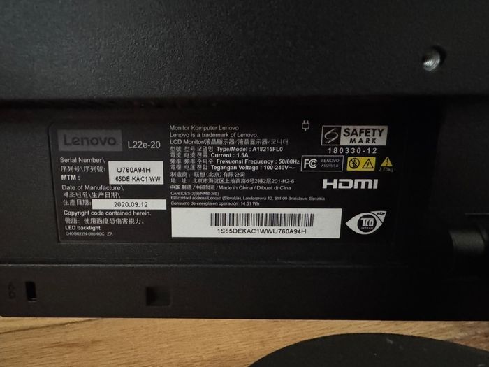 Lenovo 22inch monitor