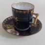 Stunning Antique Alt Wien Old Vienna or Augarten Porcelain Manufactory Hand Painted and Hand Gilded Small Coffee Can and Matching Saucer, with the Authentic Bindenschild Shield Backstamps Image 3