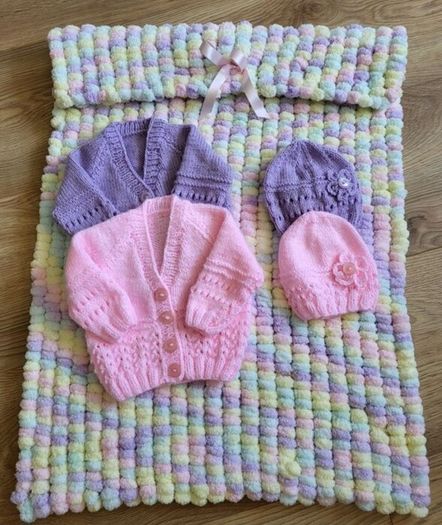 Handknit Baby Cardigans and blankets