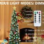 6FT/1.8M Pop Up Tinsel Christmas Tree with 100 Timer Lights & Remote, Collapsible Artificial Pencil Tree Xmas Decoration for Home, Office, Party, USB Powered, Easy Assembly Image 4