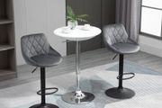 2-Pack Bar Stools, Height-Adjustable Bar Chair with Backrest, Velvet-Look, Metal Frame, Footrest, Swivel, Dark Gray