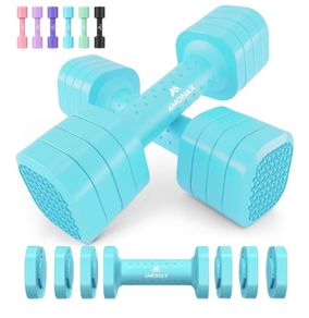Adjustable Dumbbells Set, 1kg/2kg/3kg/4kg/5kg Dumbbell Pair, 4-in-1 and 5-in-1 Weights Dumbbells Set Women Men, Free Weights for Home Gym, Workout Hand Weights for Strength Training
