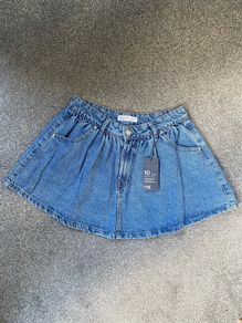 denim mini skirt
