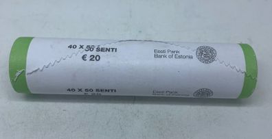 Estonia unknown date 50 cent bank roll sealed