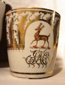 Antique 1820s Paris Porcelain Armorial Cup