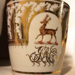 Antique 1820s Paris Porcelain Armorial Cup