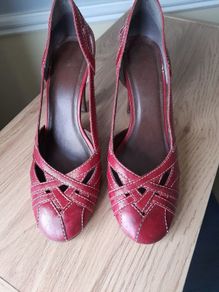 Red Faith leather heels size 5