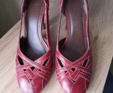 Red Faith leather heels size 5