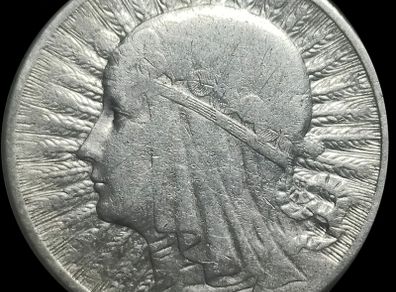 1934 Poland 2 Zloty "Head of Polonia" Silver Coin