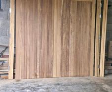 Teak garage doors