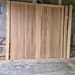 Teak garage doors