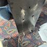 old style payphone. Phone Money vault was opened. Steel bent and open Image 3