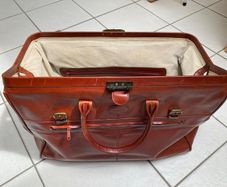 Genuine Leather Large Brown Holdall