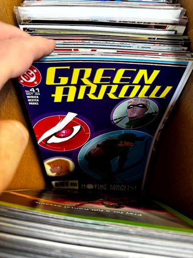 DC, Marvel Long Comic Box w 290 comics for Sale