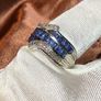 Silver ring with sapphires and diamonds. Image 8
