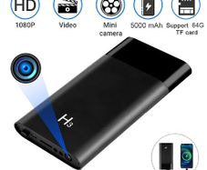 Spy Mini Camera Power Bank 1080P 5000mAh Charger Night Vision Mobile detection Cam