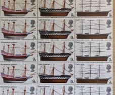 Sheets of Vintage UK Postage Stamps