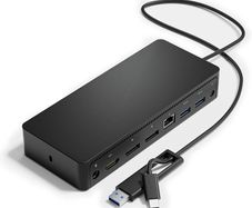 Dell D6000 Usb-C Triple Docking Station, Up To Three 4K Displays Via Usb-C, Uhd 5K, Usb 3.0, Gigabit Ethernet, 130-Watt Ac Adapter, Charges Up To 65W Laptop