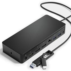 Dell D6000 Usb-C Triple Docking Station, Up To Three 4K Displays Via Usb-C, Uhd 5K, Usb 3.0, Gigabit Ethernet, 130-Watt Ac Adapter, Charges Up To 65W Laptop