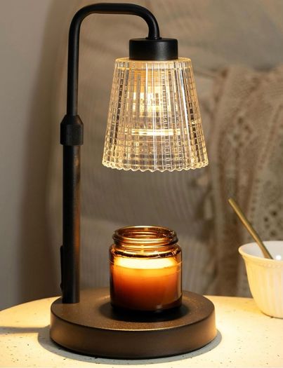 Candle Warmer Lamp with Timer, Birthday Gifts for Women Home Decor 24h Cycle Timer Dimmable Wax Melt Warmer with 2 Bulbs, Fall Decor for Home Living Room Halloween Decorations Gifts for Mom