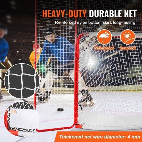 Hockey Goal with Backstop and Targets Street Outdoor Steel Hockey Net 182.9 cm
