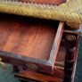 Beautiful Indian Mahogany Ornate Side Table Brass Detailing & Drawer Image 3