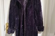 Dennis Basso faux fur purple coat