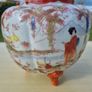Vintage Japanese 3 Footed Hand Painted Biscuit Jar Image 2