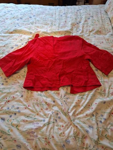 Red linen jacket