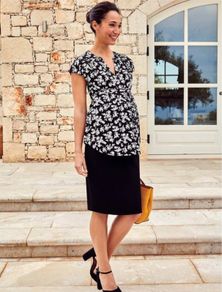Jojo Maman Bebe Black Tailored Maternity Skirt (Size 10)