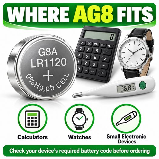 10 Batteries AG8 LR1120 1.5V Alkaline Button Cell
