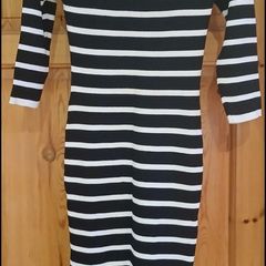 Oasis Black & White Stripped Dress